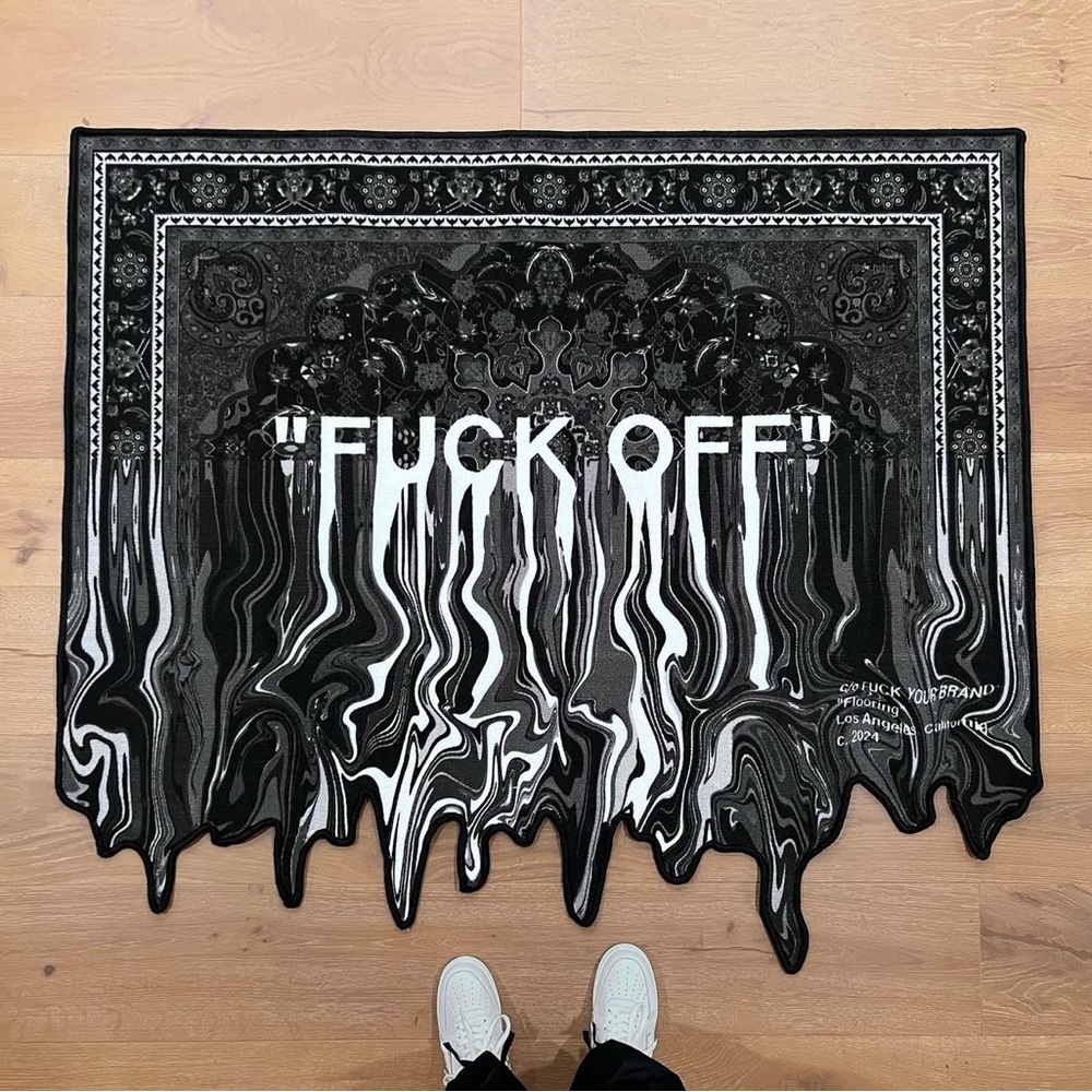 🆕 🗣️FxCKYoURBRaND "FxCK oFF" distorted RuG🖕🏽